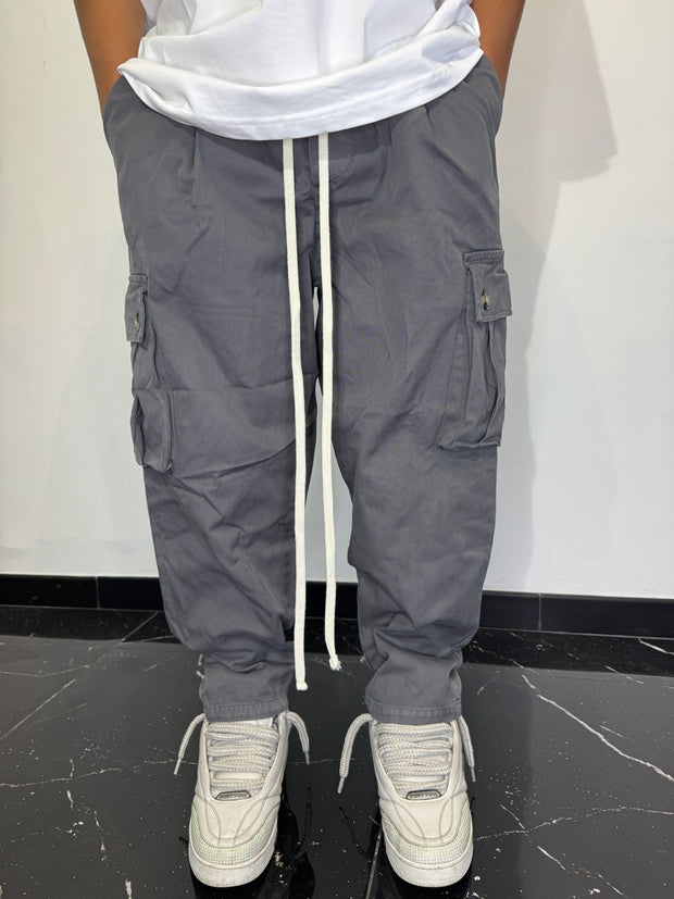 CARGO TASCHE LATERALI FONDO AMPIO (GRIGIO SCURO)