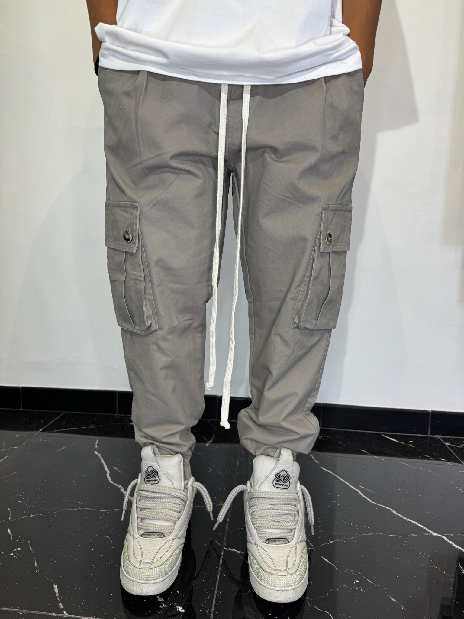 CARGO TASCHE LATERALI FONDO STRETTO (FANGO)