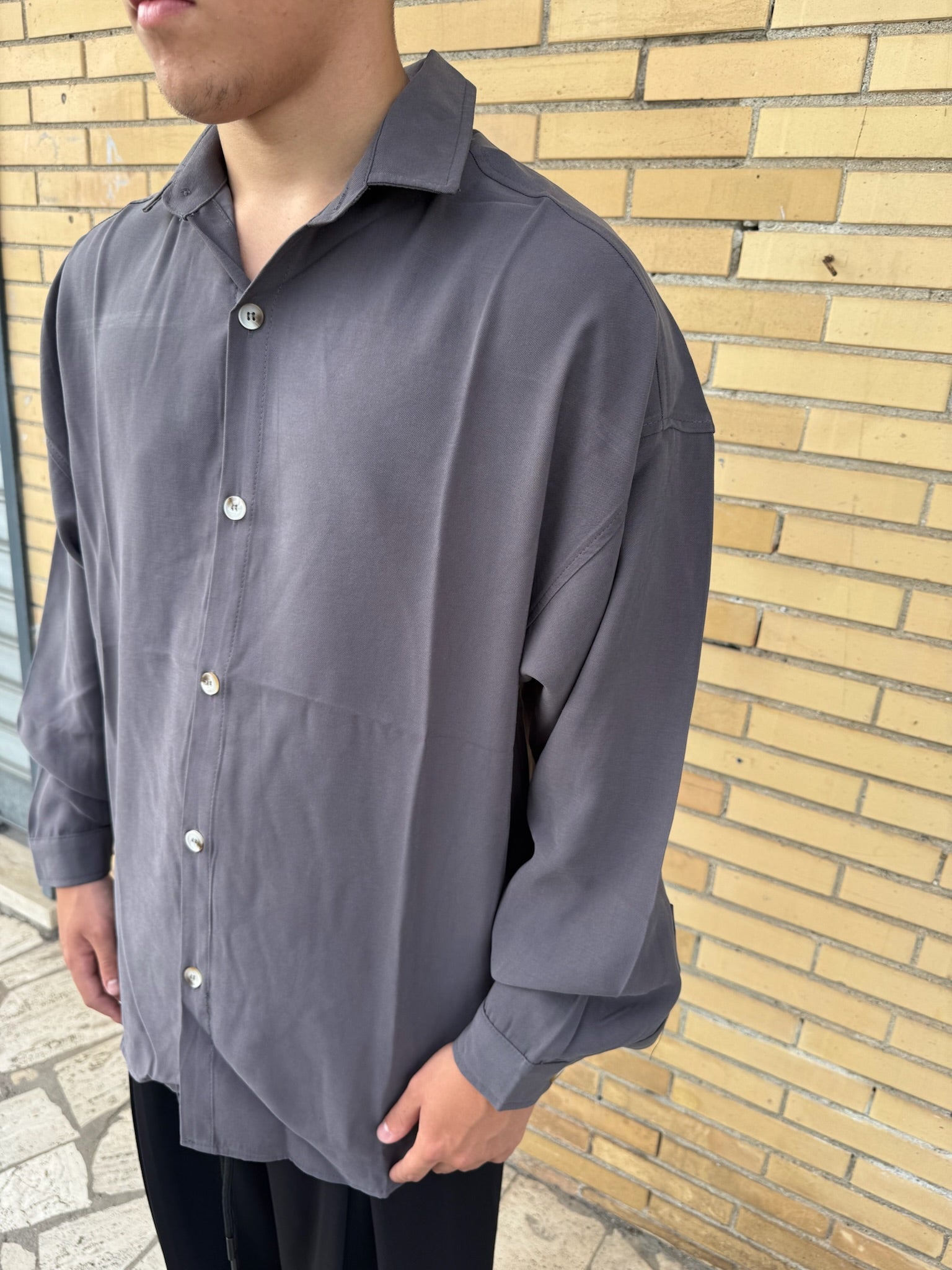 CAMICIA BASIC PIOMBO