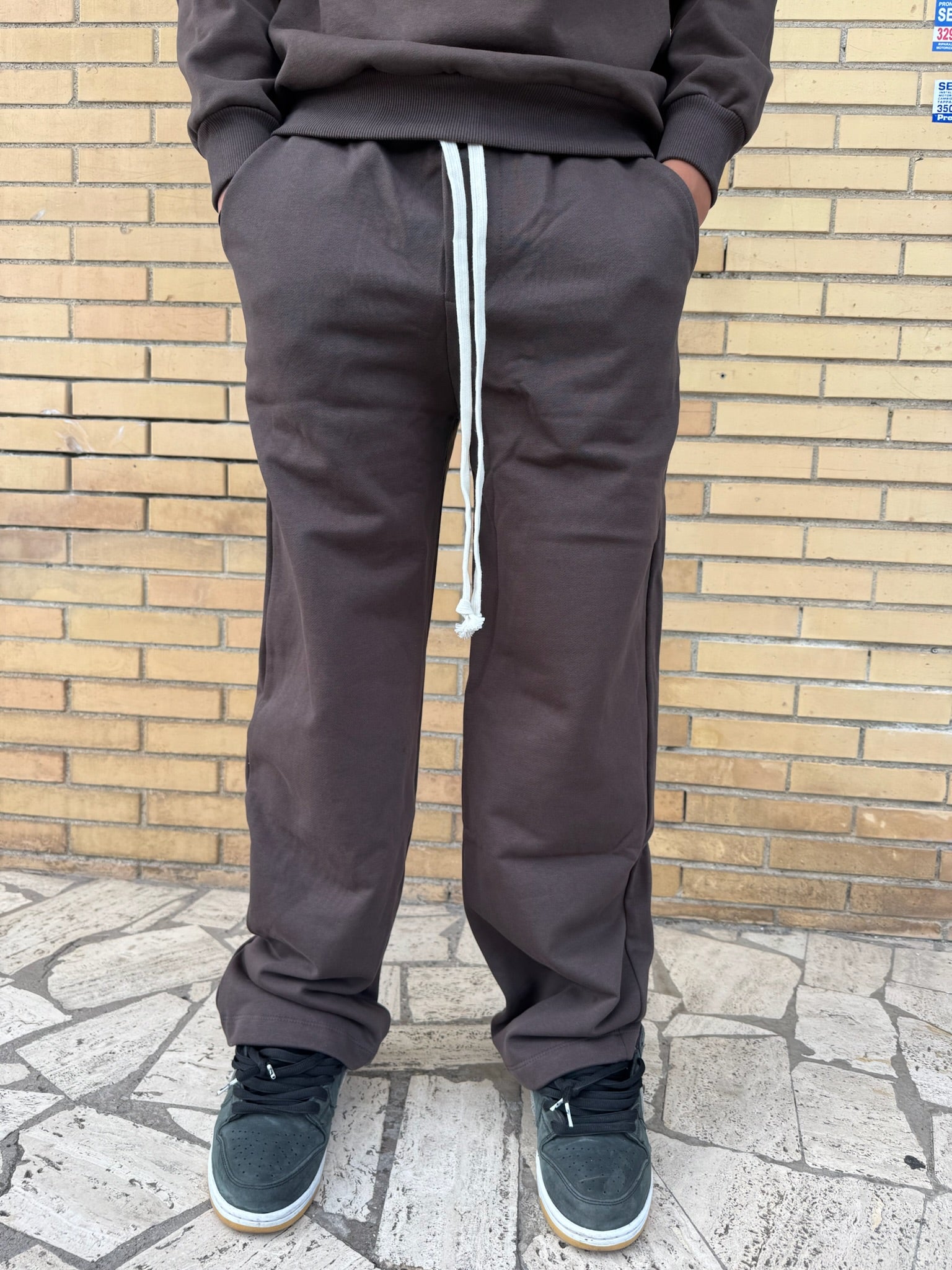 PANTALONE TUTA FONDO AMPIO (MARRONE)