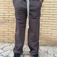 PANTALONE TUTA FONDO AMPIO (MARRONE)