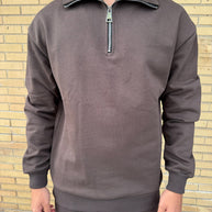 FELPA MEZZA ZIP (MARRONE)