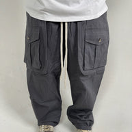 PANTALONE TASCHE FRONTALI CON BOTTONE GRIGIO