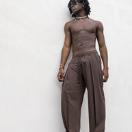 PANTALONE BALOON MARRONE